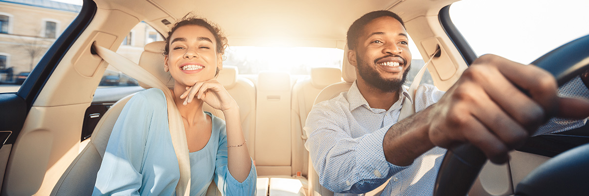 happy customers in their car